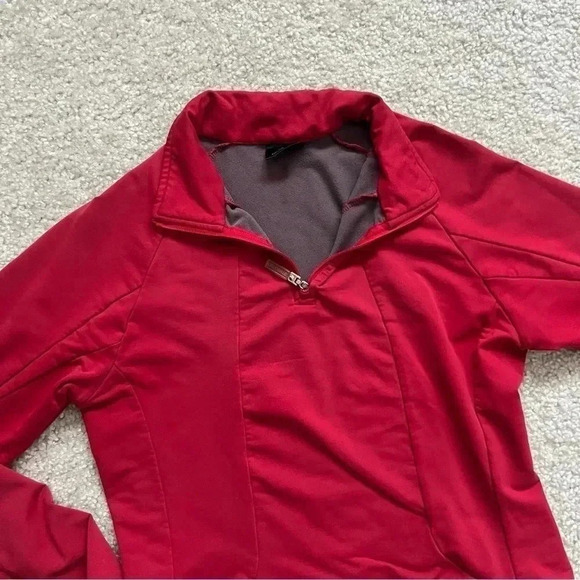 Descente 1/4 Zip Ski Snowboarding Outdoor Long Sleeve Shirt Sweater Red Size Med - Picture 9 of 16